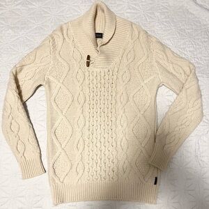 Fisherman made in Ireland 100% merino virgin wool chunky cable knit sweater S